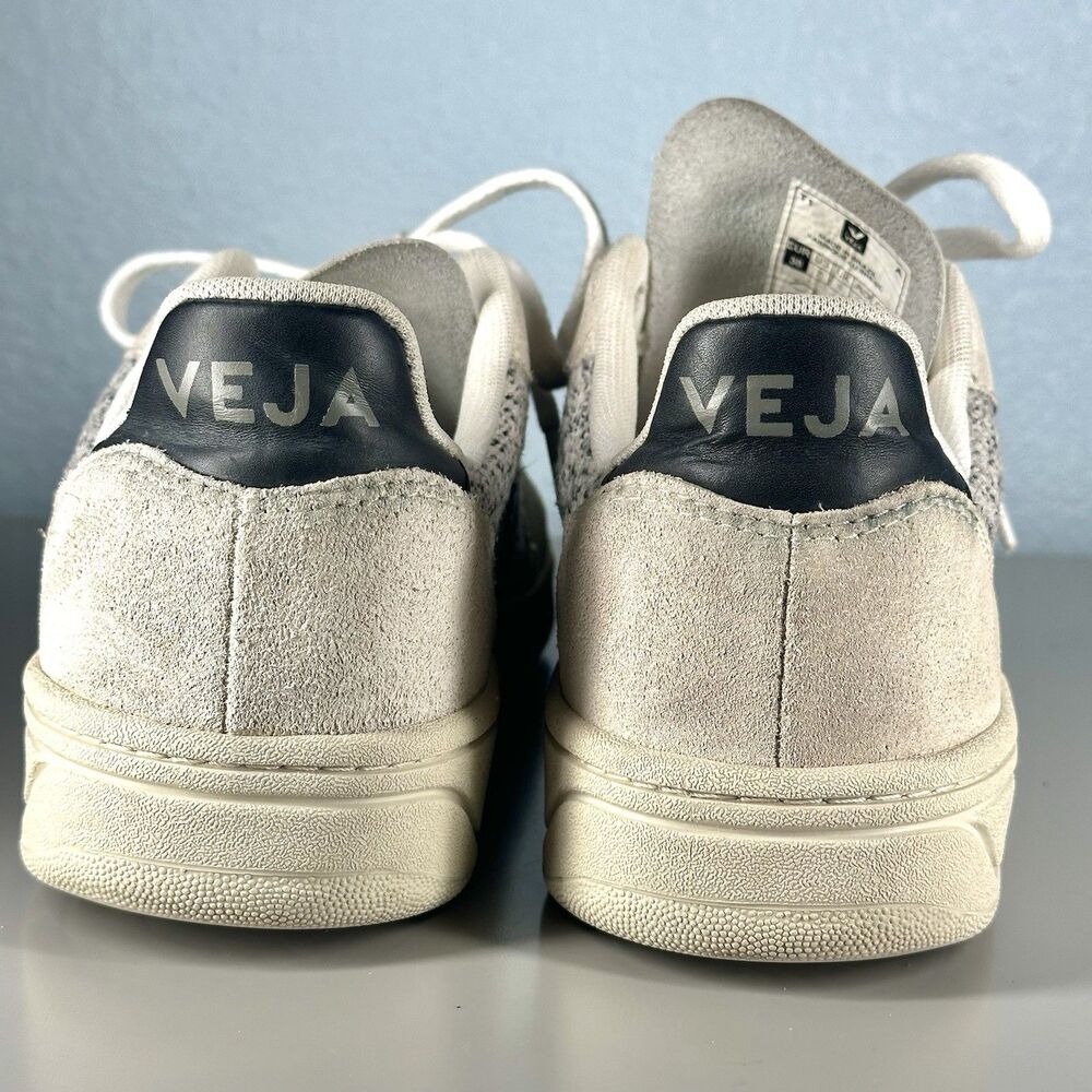 Veja Shoes V-10 Flannel Sneakers Snow Black White Women's Size US 7 EU 38 - Picture 9 of 14